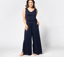 Bumblebella by Jill Martin Wide-Leg Jumpsuit - Rose (Sz L TAll) a630333