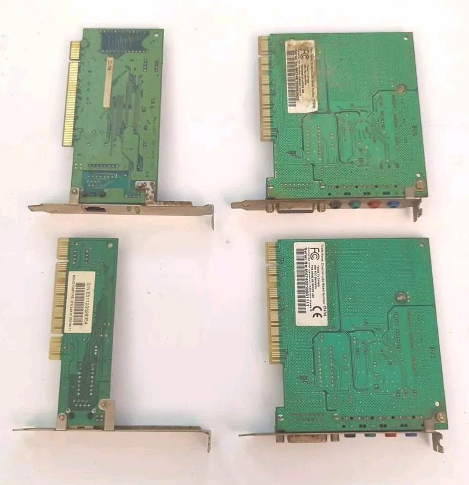 LOT OF 4 BOARDS 2 Audio Sound Cards & 2 Network Card -As Is Final Sale For Parts - Image 2 of 4