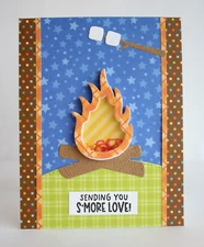 Handmade SENDING YOU S'MORE LOVE campfire SHAKER card kit of 4