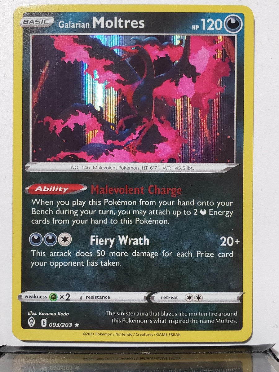 HOLO Galarian Moltres 093/203 NM - Evolving Skies Pokemon Card $2 Flat Shipping HOLO Galarian Moltres 093/203 NM - Evolving Skies Pokemon Card $2 Flat Shipping