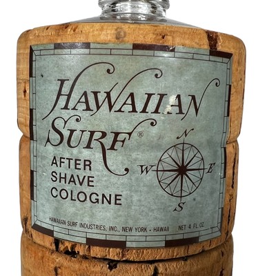 Vintage Hawaiian Surf After Shave Cologne Cork 4 OZ Bottle (1 oz 