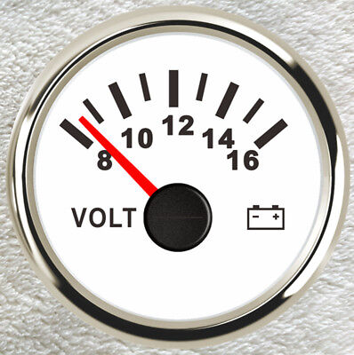 2/'/' 52mm Mechanical Car Auto Volt Voltmeter Voltage Meter Gauge LED 8-16V