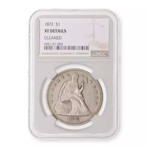 US $1 1872 Liberty Seated NGC EF-40