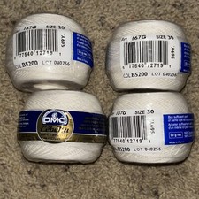 4 DMC 167G 30-B5200 Cebelia Crochet Cotton Size 30-Bright White