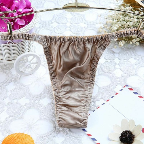 Damen Seide Low-Rise Tangas Nudies Slips Höschen Tangas T-Back Unterwäsche - Bild 1 von 21