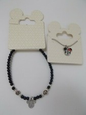 Disney Minnie  Mickey Mouse Jewelry Lot  2 Necklaces New So Adorable 