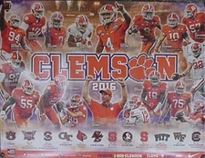 2016 CLEMSON FOOTBALL POSTER - NATL CHAMPIONS (BOULWARE/WATSON/WATKINS/WILLIAMS+