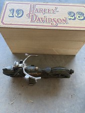 Harley Davidson Cast Iron Toy Motorcycle Replica of Circa 1928 in Wood Box