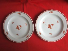 2 alte Teller MEISSEN - Vogel Blüte -Knaufzeit vor 1924 - goldstaffiert - 2.Wahl