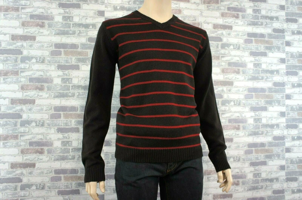 SPRINGFIELD HERREN LAMMWOLLE MIX FREIZEIT PULLOVER BRAUN ROT XL SLIM NEU - Bild 2 von 4