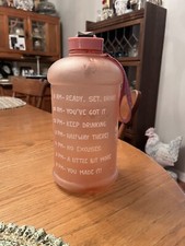 HydroMate 64oz Rose Gold Water Bottle with time