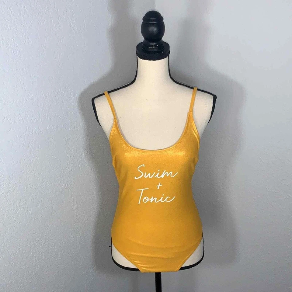 Купальник цельный Swim & Tonic с золотой фольгой размер S - Изображение 4 из 4
