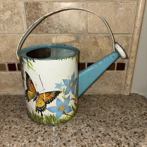 vintage ohio art child's watering can - nice bright graphics some rust #C2