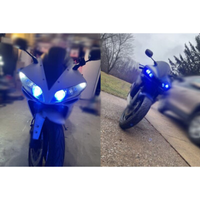 2x H7 LED Headlight 8000K Blue For Kawasaki ZX636 Ninja ZX-6R 04