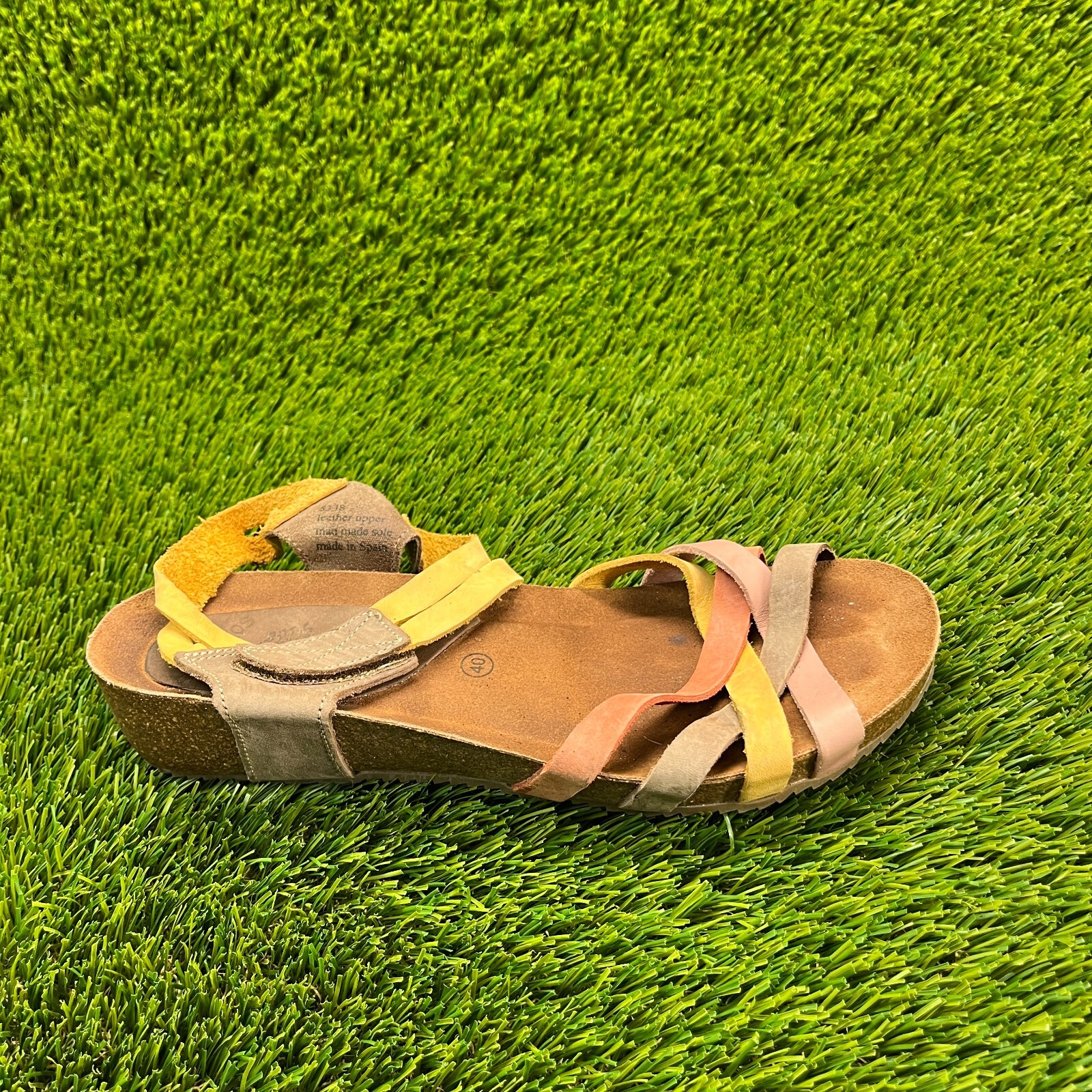 Sandalias de cuña Inter-Bios para mujer talla 9 multicolor playa caminar tiras zapatos