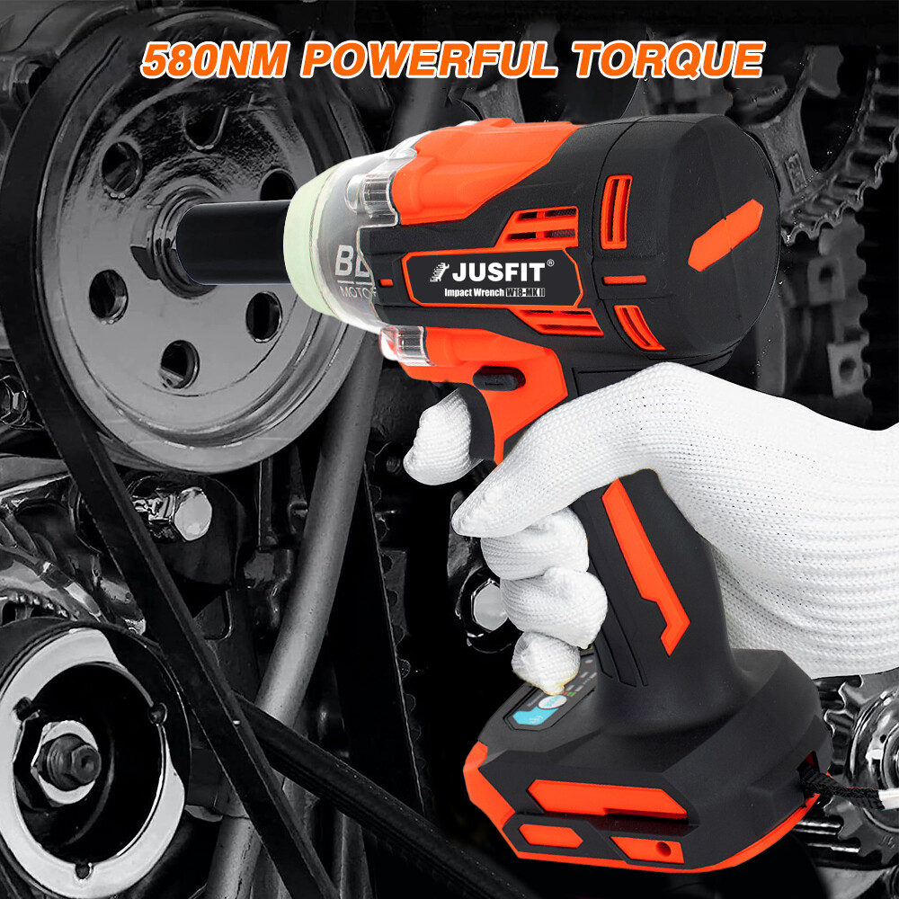 JUSFIT Cordless Impact Wrench Brushless Driver Rattle Gun For Makita