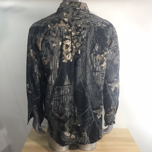 Game Winner Sports Wear Mens XL Button Front Long Sleeve Mossy Oak Camo Shirt - Picture 6 of 14