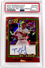 2022 Donruss Optic Paul Goldschmidt RED CRACKED ICE AUTO PSA 10 GEM MINT (8/8)