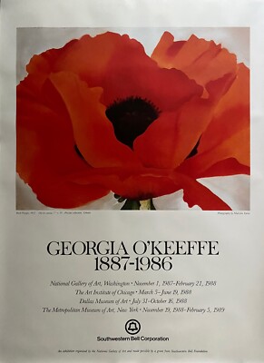 GEORGIA O'KEEFFE ポスター Georgia O'Keefe Exhibition Poster 1987 Very Large and Very