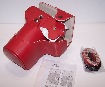 MegaGear Leather Camera Case Red for Canon EOS Rebel