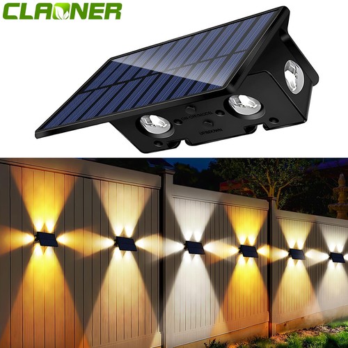 1Pack 6LED Solar Wall Light Outdoor Garden Yard Deck Pathway Fence Decor Lamp US - Picture 9 of 21