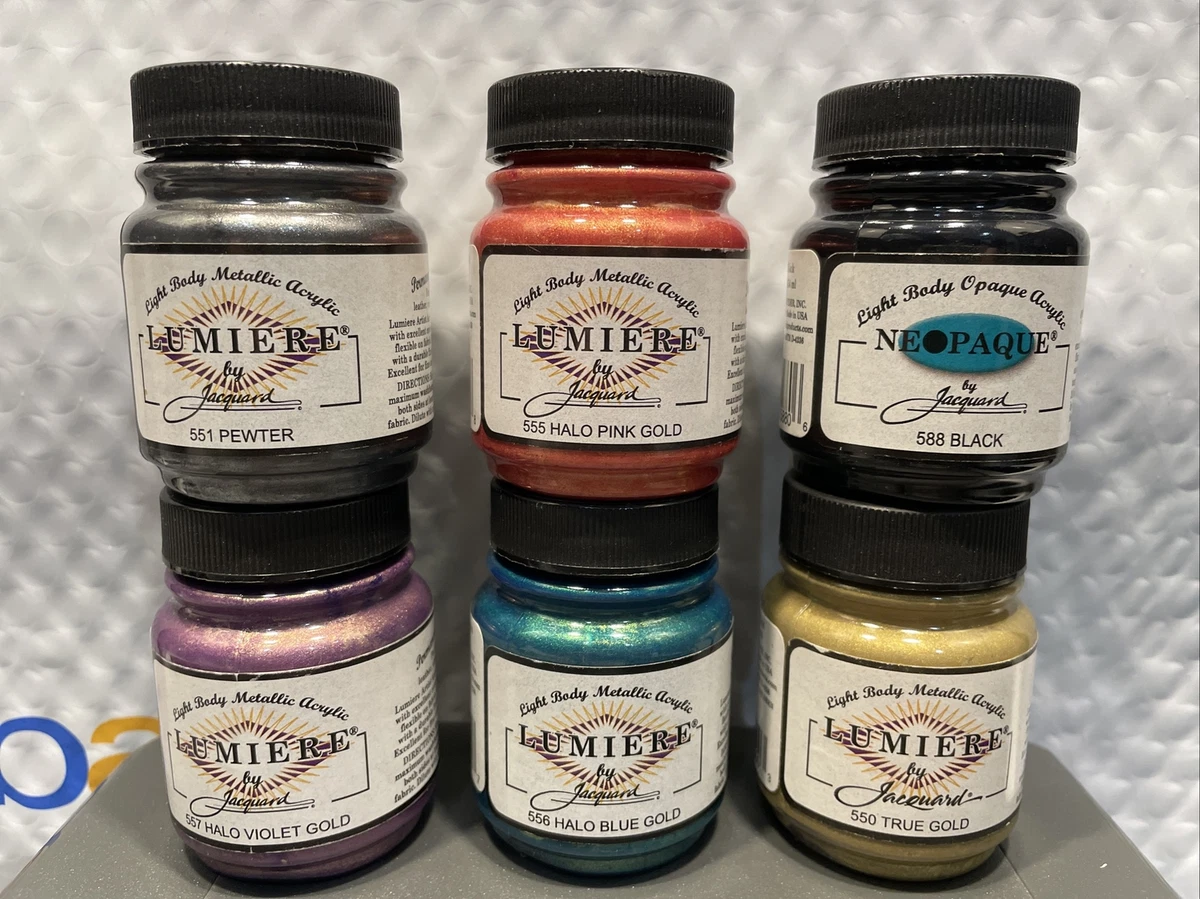 Jacquard Lumiere Metallic & Pearlescent Acrylic Paint Lot of 6 - 2.25oz 6  Colors