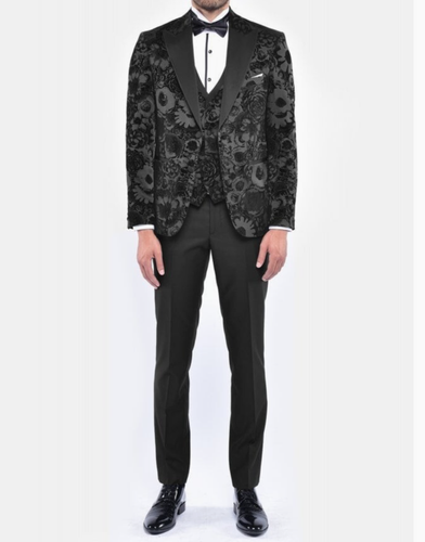 Men's 3 Piece Tailored Formal Wedding Prom Party Evening Dinner Tuxedo Suit - Picture 2 of 7