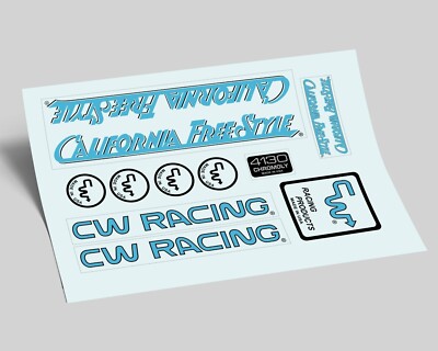 CW Racing California Freestyle Decal Set - Blue -Sticker old school BMX ...
