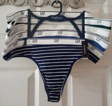 GAP BODY Women's Cotton Thong Panties with Logo Size Small ~ Medium or XL NWT