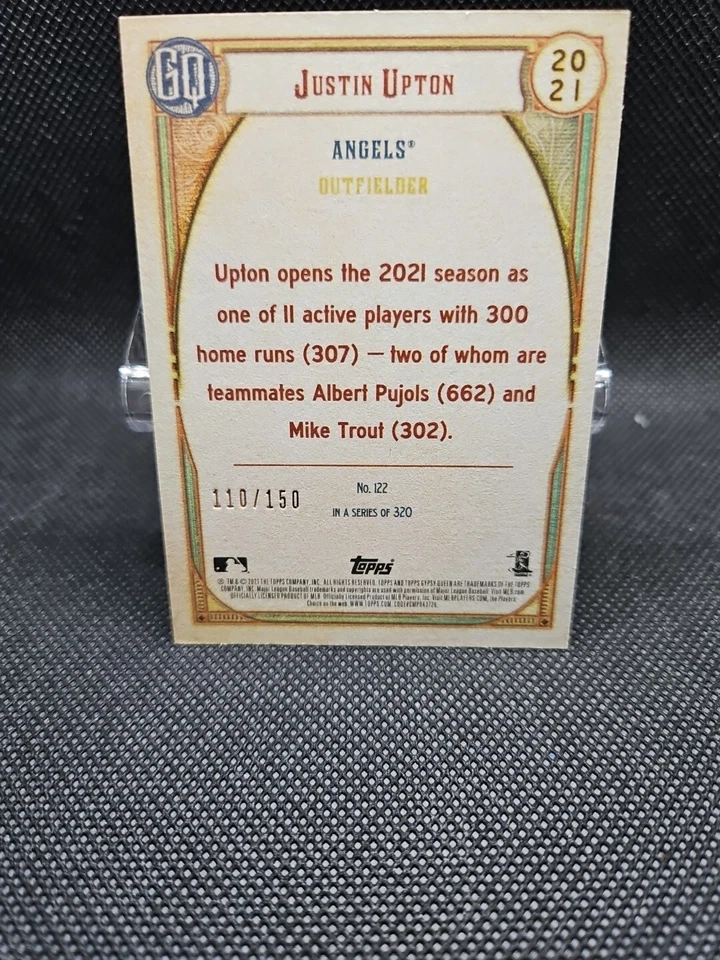 2021 Topps Gypsy Queen Blue #122 Justin Upton /150 Angels - Image 2 of 2