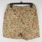 Lands End Women 8 Cotton Canvas Green Brown Floral Shorts Mid Rise Elastic Waist — photo 4