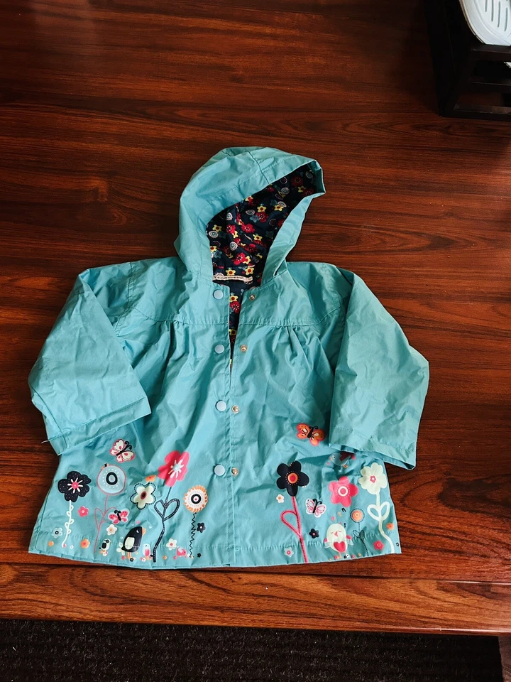 Boys Girls Toddler Kids Waterproof Windproof Hooded Jacket Rain Coat Outerwear — 第 2/4 张图片