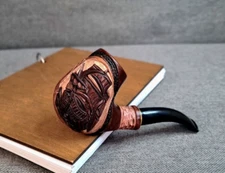 Smoking tobacco pipe Ship wooden handmade pipes 9 mm filter