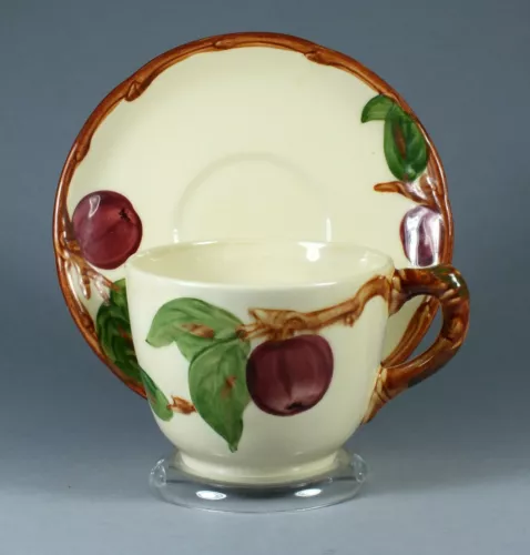 Vintage Franciscan Earthenware Apple Cup and Saucer 1940-1947