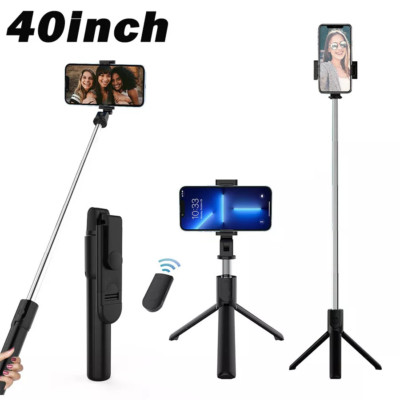 Portable 40'' Bluetooth Selfie Stick w/Remote - Travel & Vloggers for All Phones