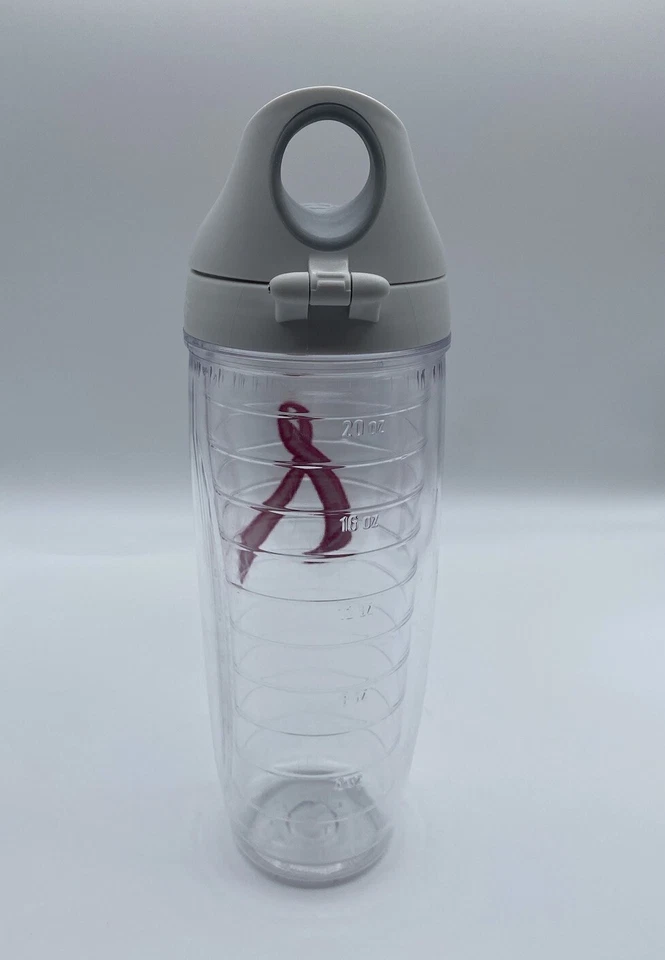 Tervis Pink Satin Breast Cancer Awareness Ribbon 24 oz Water Bottle w/Gray Lid - Image 2 of 4