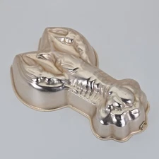 Vintage Copper 10"  Lobster Cake Jello Mold With Ring For Hanging