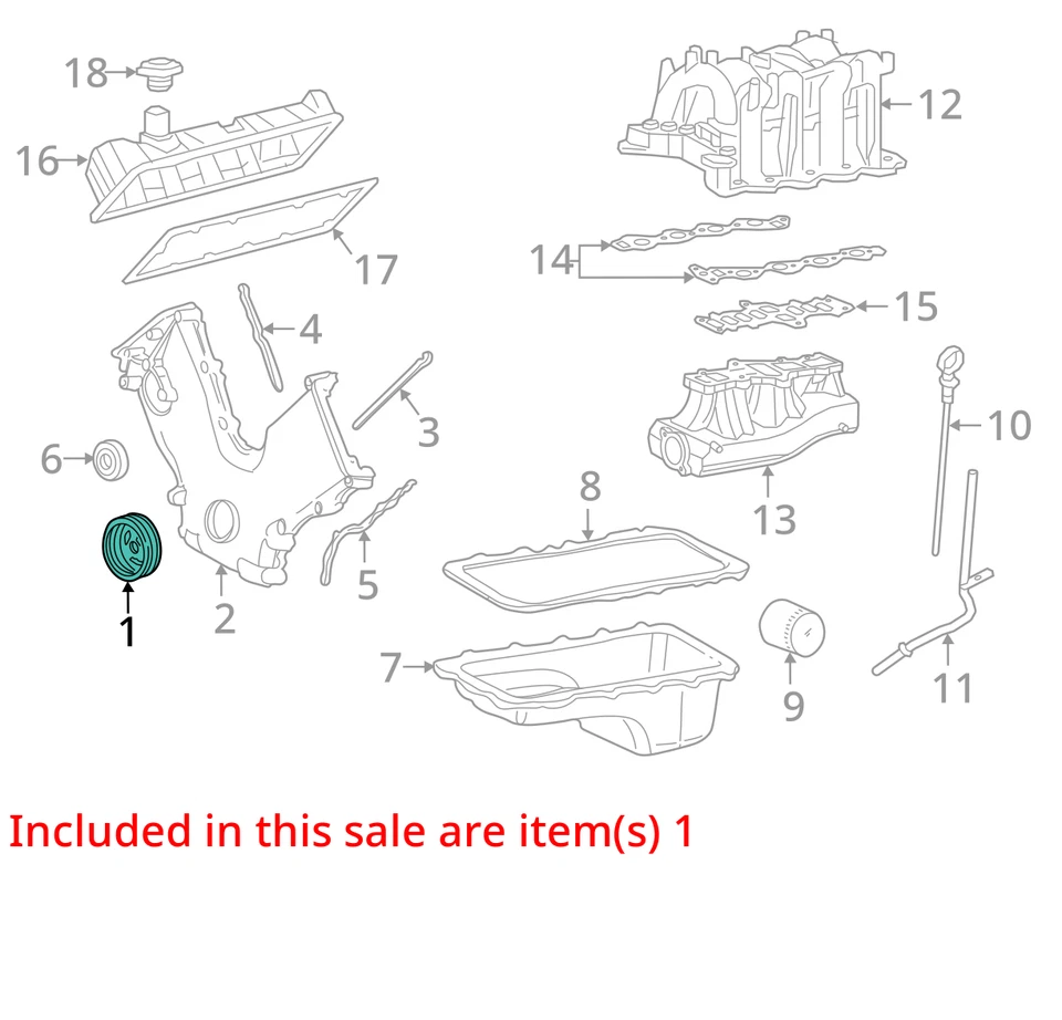 Harmonic Balancer 4.6L 8-281 Fits 97-04 FORD E150 VAN 5221108 Foto 3 de 4