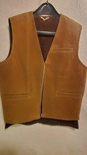 Western Vest Faux Suede and Sherpa Vintage Mens Small Brown