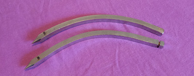 PAIR Vintage Ludwig curved sliding bass drum spurs legs THICK model 80s? used vg