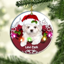 Personalized Ornament Maltese Dog Christmas Tree Hanging Decorations,Dog Love...