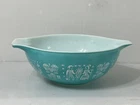Vintg Pyrex Amish Butterprint 444 Turquoise Cinderella Mixing Bowl 4 Qt