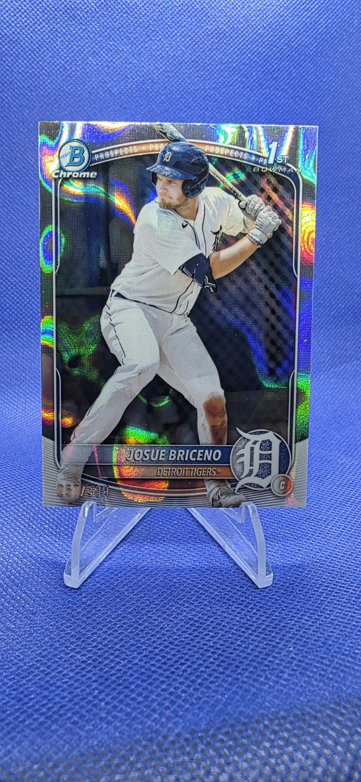 JOSUE BRICENO 2025 BOWMAN CHROME 1ST LAVA REFRACTOR TIGERS # 257/399