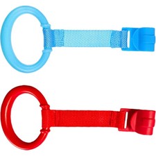 2Pcs Reusable Baby Crib Pull Rings Toddler Safety Stand Handles Assorted Colors