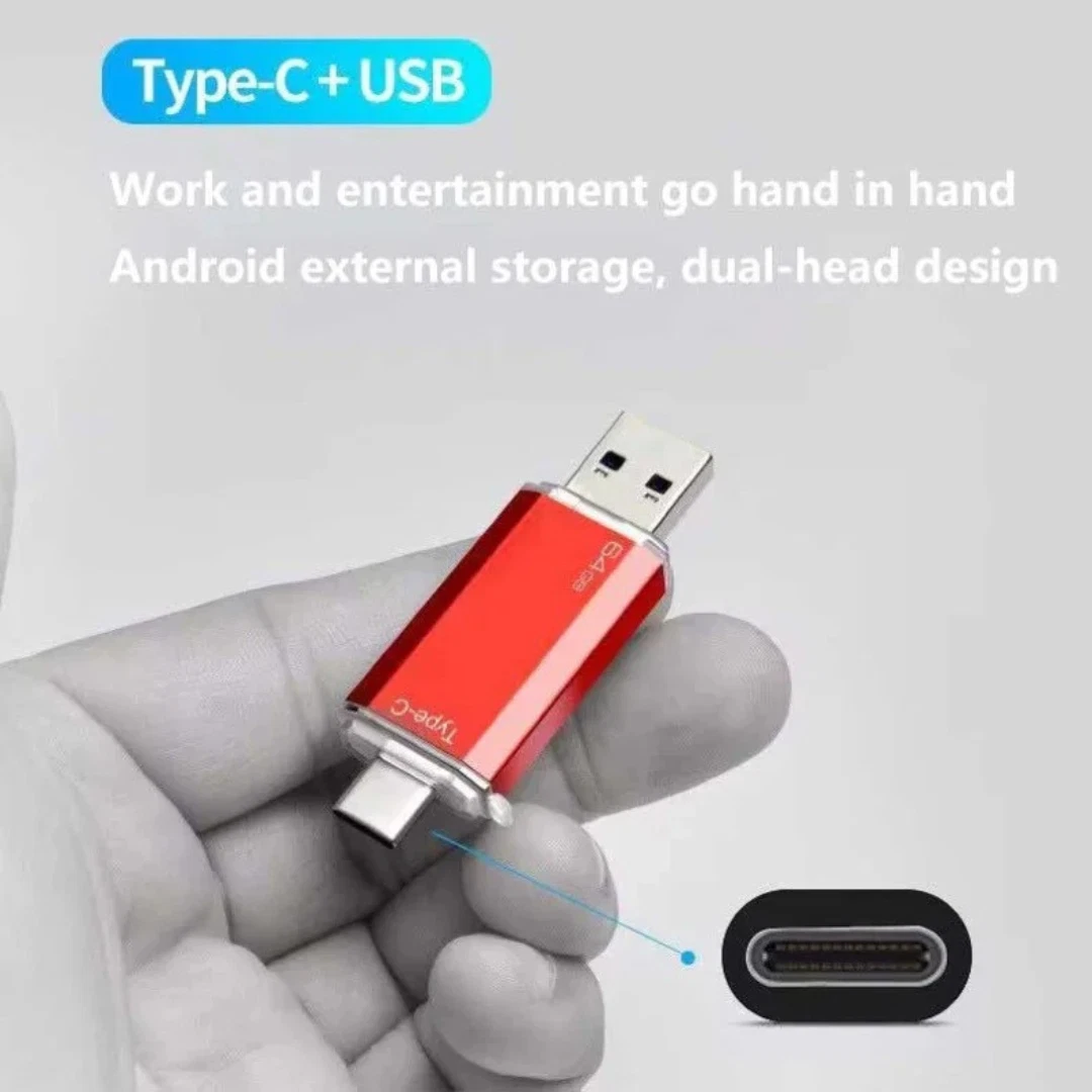 USB Flash Drive 2TB 2 in 1 OTG Type C USB 3.0 Universal Memory Stick