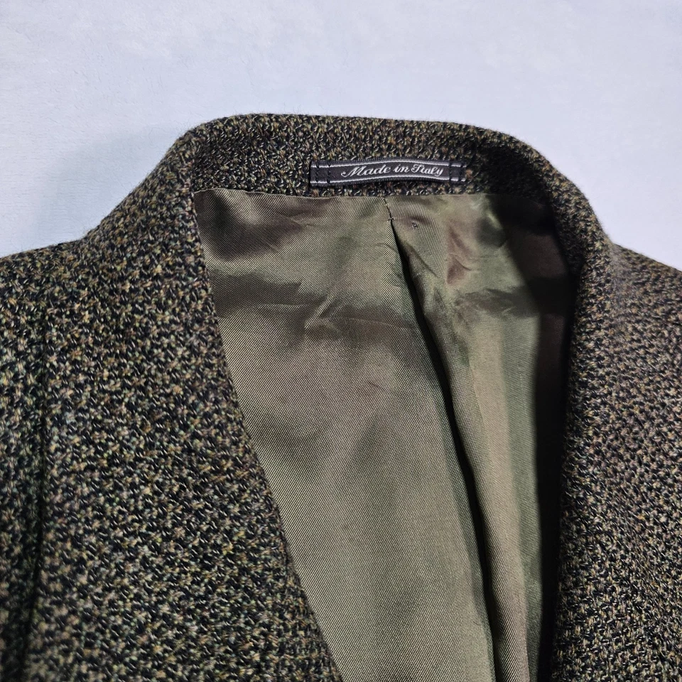 Blazer Ermenegildo Zegna 41L Tweed Lana Cachemira Doble Pecho Abrigo Deportivo Chaqueta Foto 3 de 4