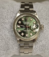 Rolex Lady Datejust Oyster Stainless Steel Diamond Dial Green Gold 