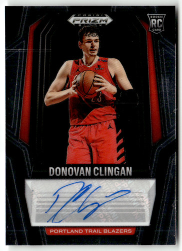 2024-25 Panini Prizm Black NBA No. RS-CLG Donovan Clingan Rookie Auto