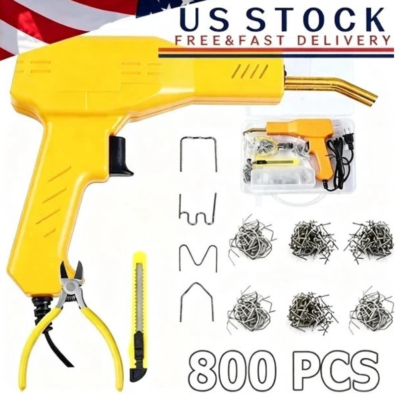 Plastic Welder Kit Soldering Hot Stapler Bumper Repair Welding Gun 800 Staples
