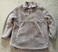 Varley Stratton Jacket Sherpa Pullover - Medium - Women's Half Zip Taupe/Mauve